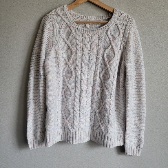Sonoma Chunky Cable Knit Speckled Confetti Sweater - Picture 2 of 7